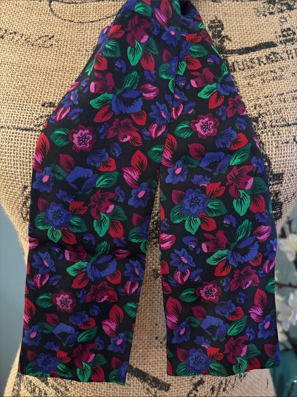 Vintage Vibrant Floral Print Scarf